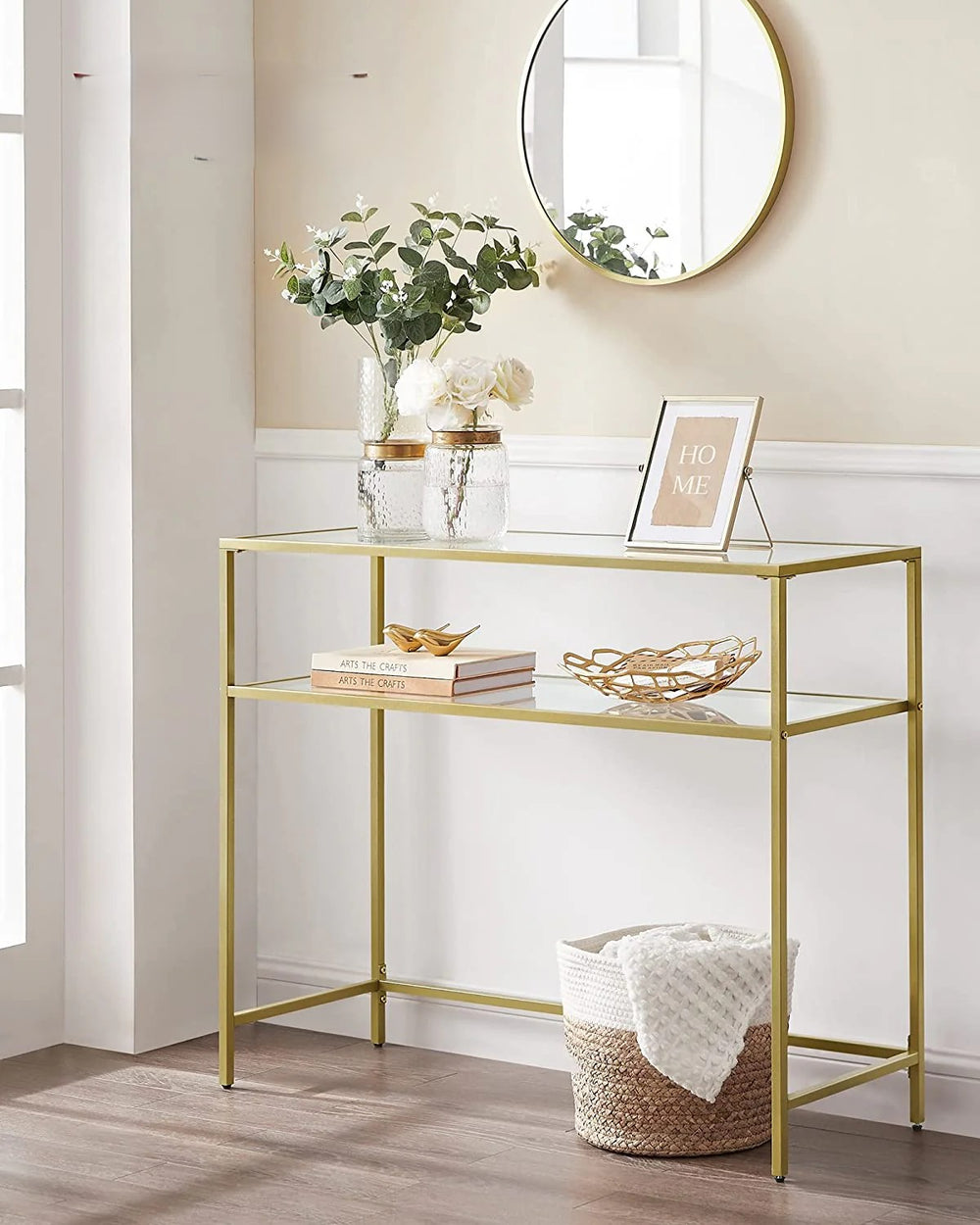 Gold Glass Console Table - Karrari