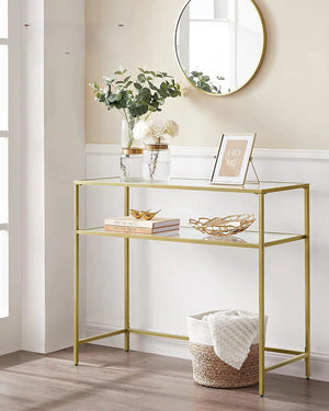 Gold Glass Console Table - Karrari
