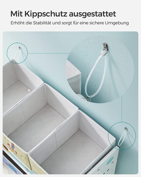 Kids Toy Shelf with 7 Fabric Storage Bins - Karrari