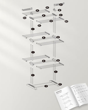 4-Tier Stainless Steel Clothes Dryer – Foldable & Movable