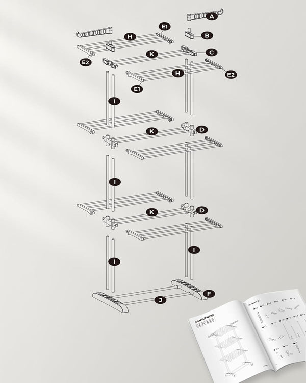 4-Tier Stainless Steel Clothes Dryer – Foldable & Movable