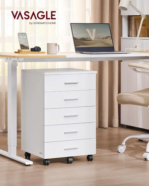 Pedestal File Cabinet with Wheels - Cloud White - Karrari