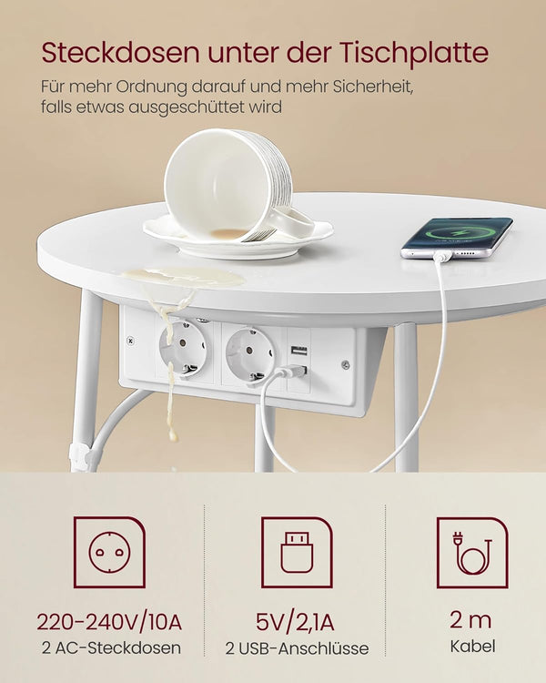 Side Table with Socket & Basket - Karrari