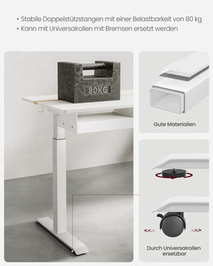 Adjustable Electric Desk with Drawer & Socket - Karrari