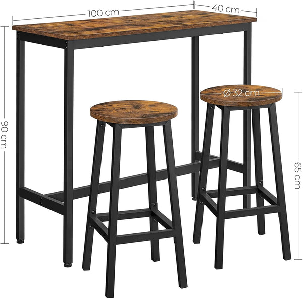 Industrial Bar Table & Stool Set