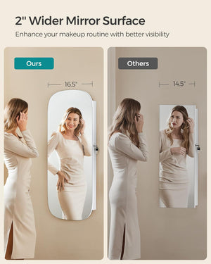 Lockable LED Jewellery Cabinet with Mirror - Karrari