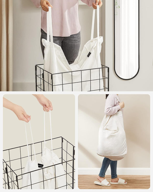 90L Foldable Laundry Basket - Removable Bag - Karrari