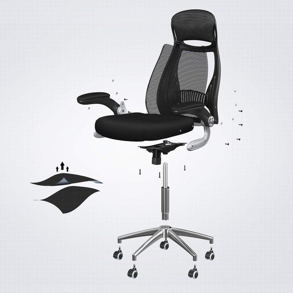 Office Chair - Swivel, Ergonomic Design & Breathable Back - Karrari