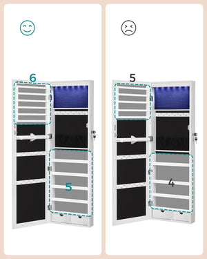LED Jewellery Cabinet – Wall Mounted or Over-the-Door - Karrari