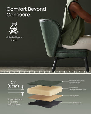 Mid-Century Faux Leather Dining Chairs (set of 2)
