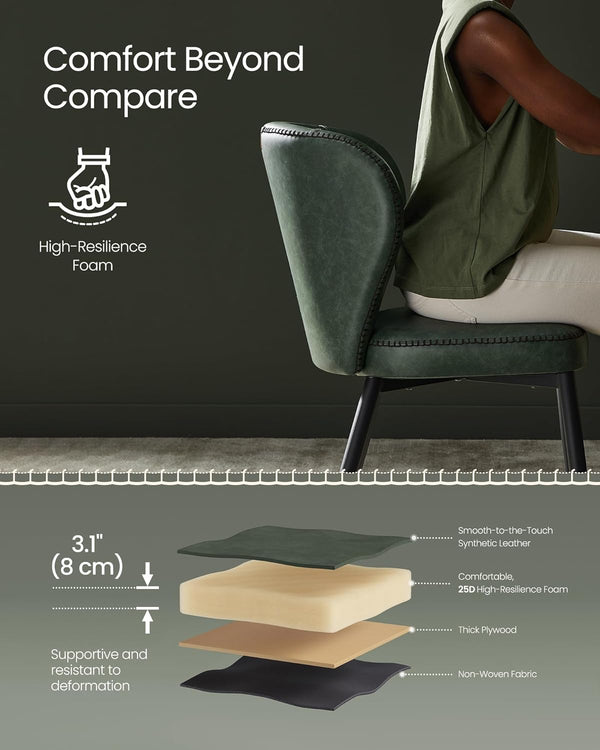 Mid-Century Faux Leather Dining Chairs (set of 2)