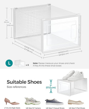 Set of 8 Medium Stackable Shoe Storage Boxes - Karrari