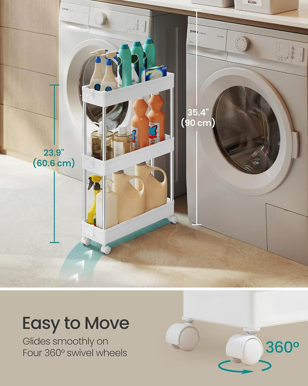3-Tier Rolling Storage Cart with Wheels
