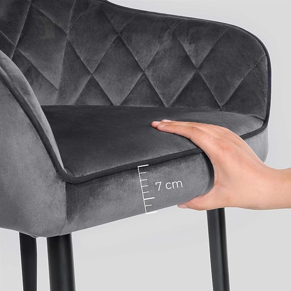 Dark Grey Upholstered Dining Chair - Karrari