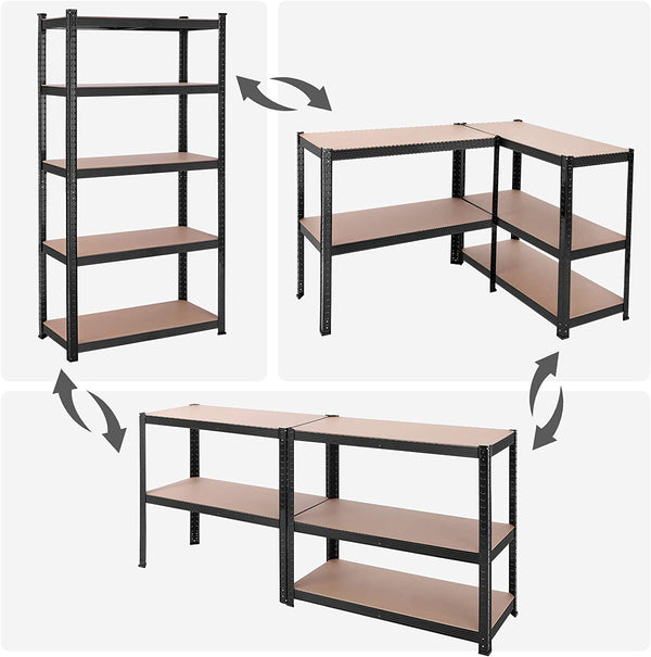 5-Tier Steel Storage Shelving Unit - Tool-Free Assembly (50x100x200cm) - Karrari