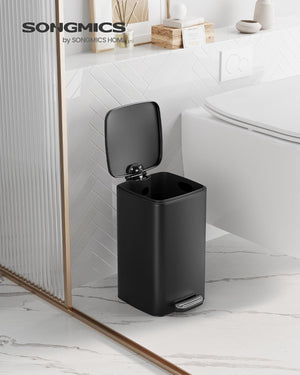 8L Steel Bathroom Bin with Soft Close Lid