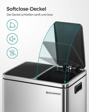Double Kitchen Waste Bin 2×15L (Sorting Buckets) - Karrari