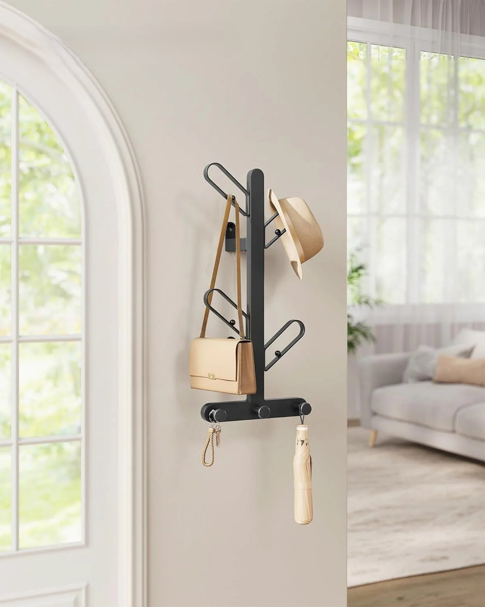 Wall-Mounted Coat Rack - 7 Hooks - Karrari