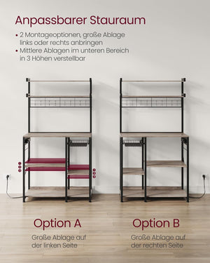 Kitchen Rack with Outlets – Greige/Black - Karrari