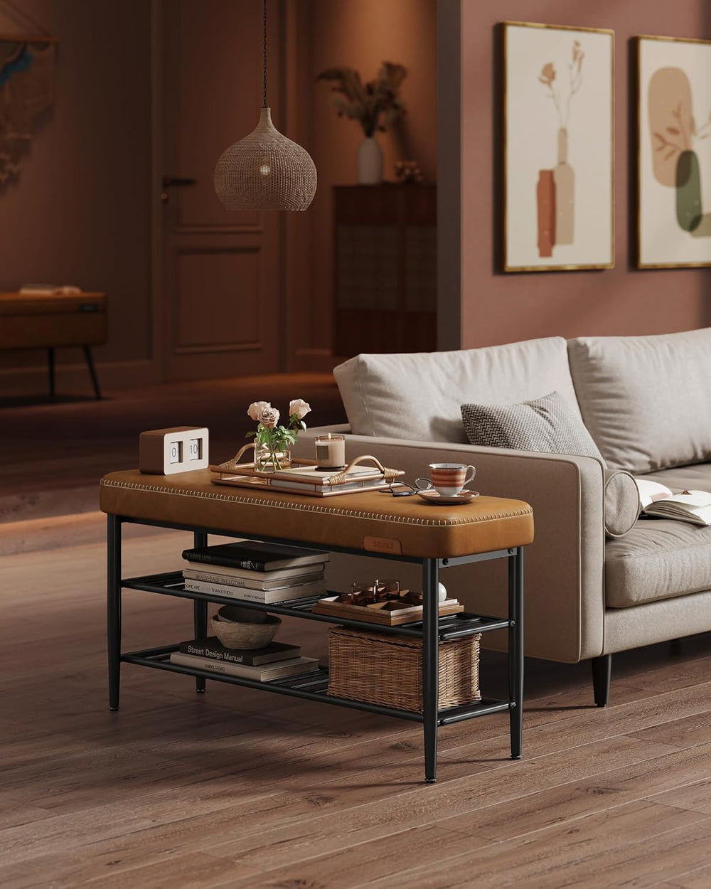 Faux Leather Storage Shoe Bench - Karrari