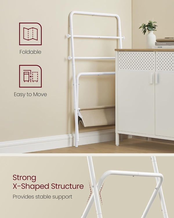 Foldable Towel Rack - Hooks & Basket - Karrari