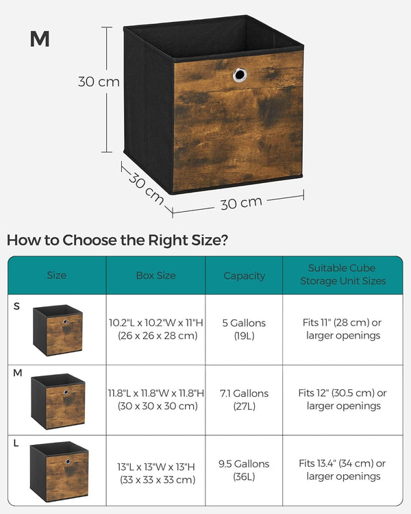 Storage Box Set of 6 - Foldable with Handles
