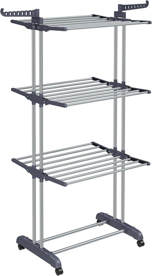 4-Tier Foldable Clothes Drying Rack – Stainless Steel - Karrari