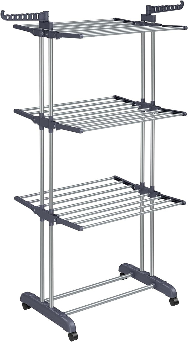 4-Tier Foldable Clothes Drying Rack – Stainless Steel - Karrari