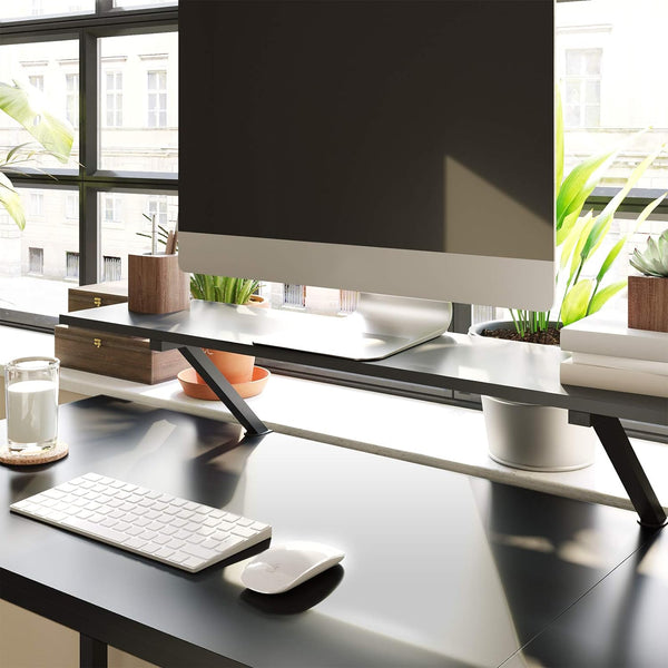 Desk L-shaped Computer Desk with Movable Monitor Mount - Karrari