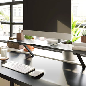 L-Shaped Desk with Screen Stand