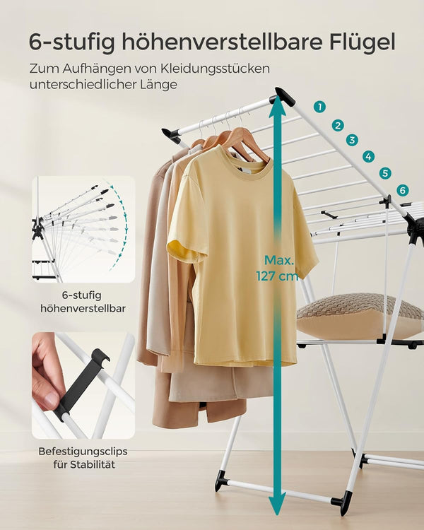 Foldable Clothes Drying Rack – 2 Levels, 24 Rails - Karrari