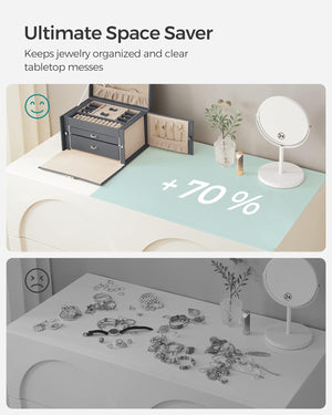 Lockable Jewellery Box with Mirror & 2 Drawers - Karrari