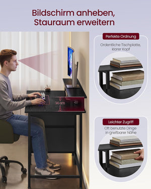 Gaming Desk with Fabric Drawers, Screen Mount with Socket - Karrari