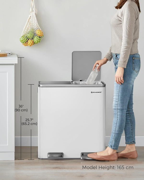 Double Compartment Rubbish Bin 2×30L (Pedal) - Karrari