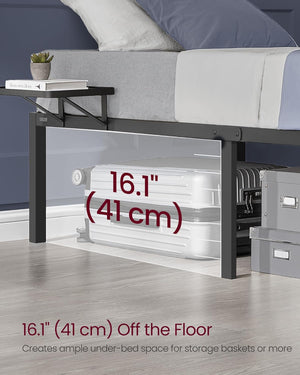 Single Bed Frame with Storage Shelves (190x90cm)