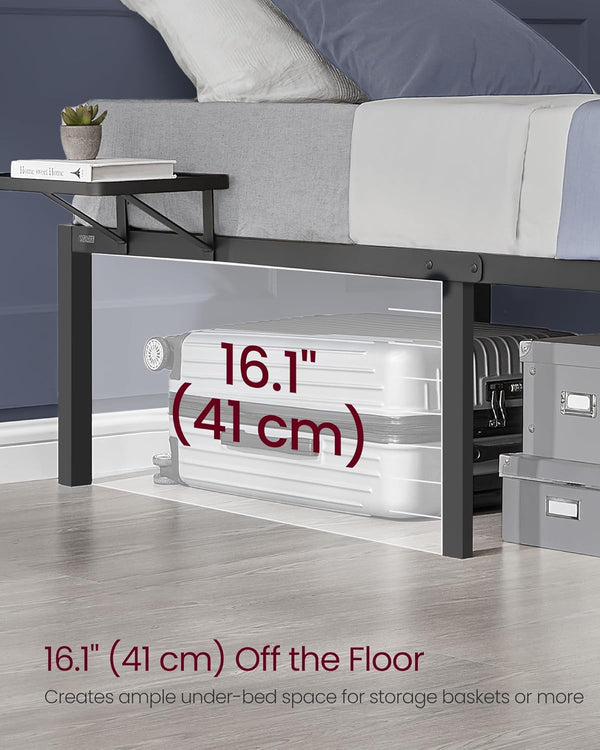 Single Bed Frame with Storage Shelves (190x90cm)