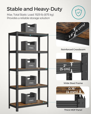 Industrial Shelving Unit – Adjustable Storage Rack (40x90x180 cm) - Karrari