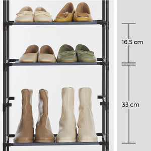 Shoe Rack 4-Tier (Set of 2) Metal Frame & Fabric Shelves