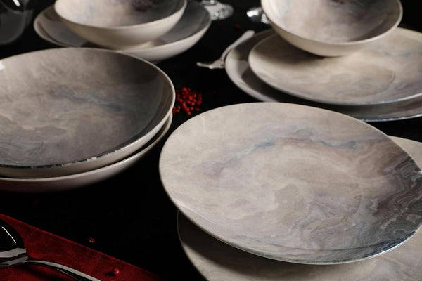 Elegant 24-Piece Dinner Set, 100% Porcelain