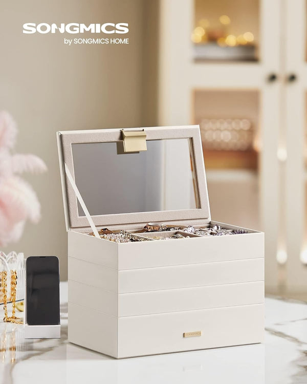 4-Tier Stackable Jewellery Box with Glass Lid - Karrari