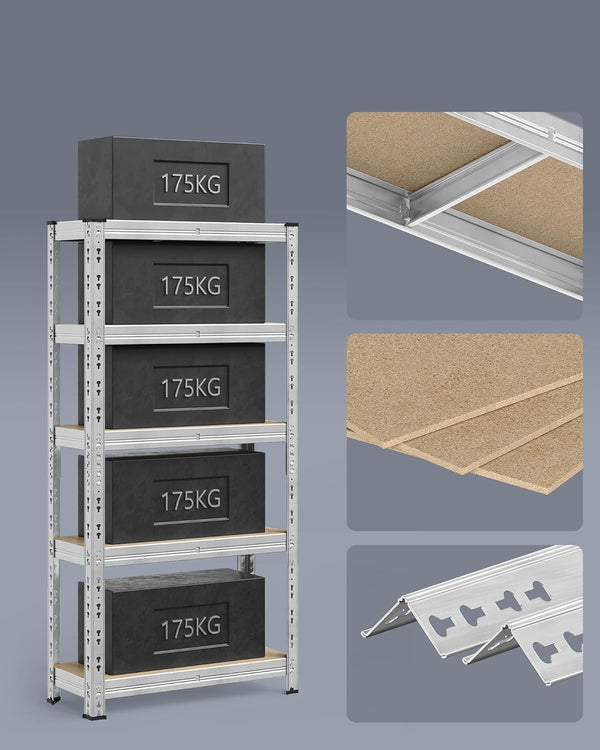 Heavy-Duty Garage Shelving Unit -Set of 2 (30x75x150cm)