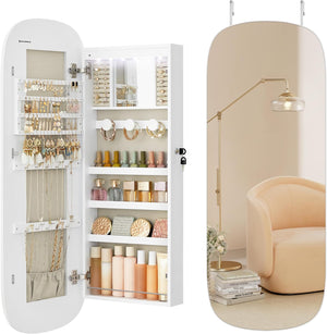 Lockable LED Jewellery Cabinet with Mirror - Karrari