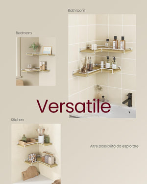 Set of 2 L-Shaped Corner Wall Shelves - Karrari