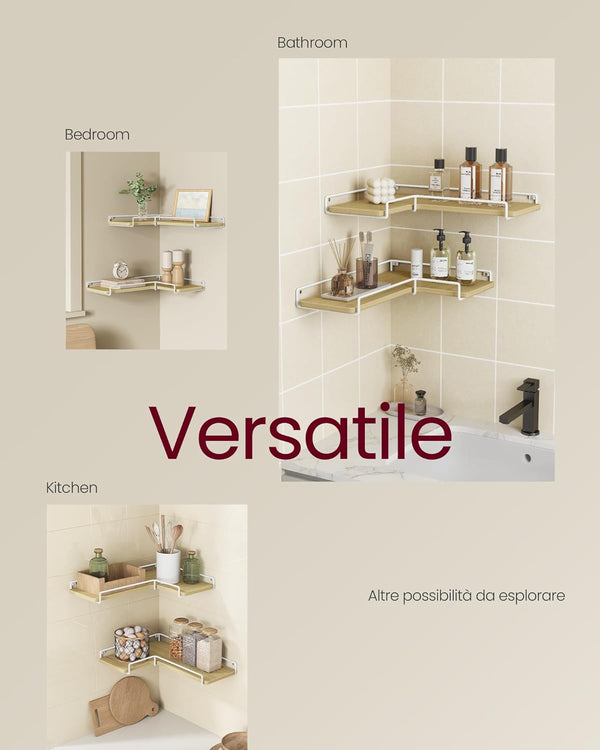 Set of 2 L-Shaped Corner Wall Shelves - Karrari