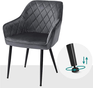 Dark Grey Upholstered Dining Chair - Karrari