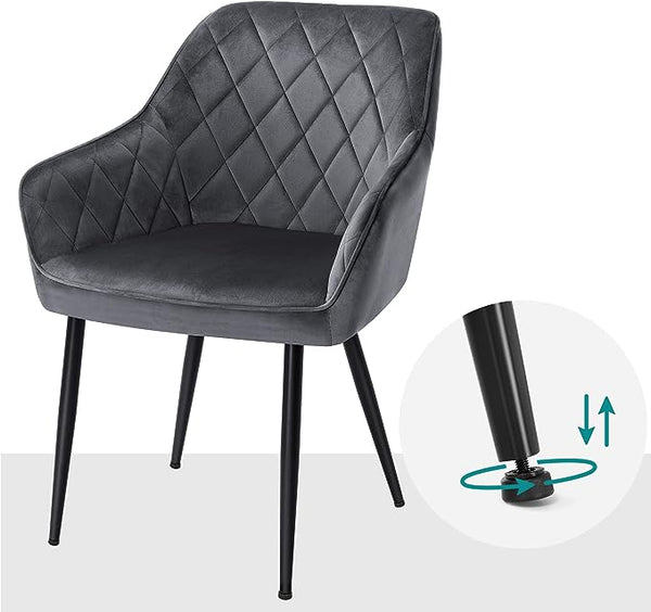 Dark Grey Upholstered Dining Chair - Karrari