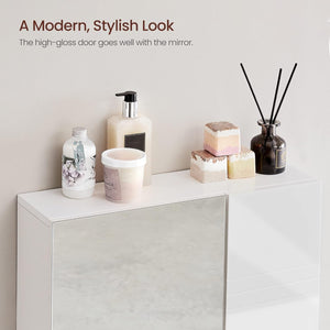 Wall-Mounted Bathroom Cabinet - Mirror & Glossy Door