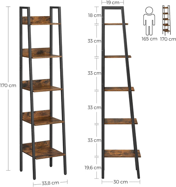 5-Tier Slim Bookshelf - Karrari