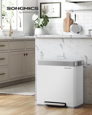 Stainless Steel Pedal Bin (2×30L) - Soft-Close Lid