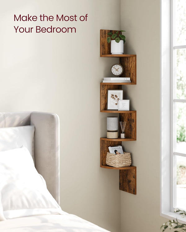 5-Tier Zigzag Corner Floating Shelf - Karrari